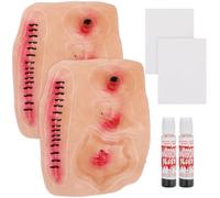 Adesivi Ferita Halloween 3d, Lattice, 2 Pezzi, Realistici Atmosfera | Recite Scolastiche e Cosplay, Motivo Sangue Realistico, Impermeabili e Anti Sudore, Sicuri per Uomo Donna