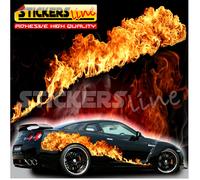 Adesivi fiamme cm 250x52 -real effect- adesivo fiamma fuoco per auto 4x4 camion