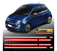 Adesivi fiancate Fiat 500 fasce AMERICA strisce adesive bandiera americana