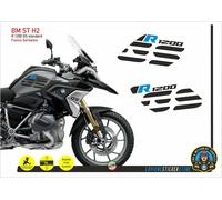 Adesivi Fianco Serbatoio Moto BMW R 1200 gs LC Executive 2017 CIANO NERO ST H1