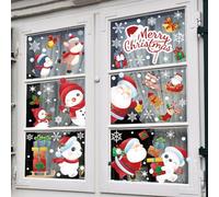 Adesivi Finestre Natale, 168PCS Babbo Natale Pupazzo di Neve Renna Decorazioni Adesivi per Finestre di Natale, Statici Natale Vetrofanie Sticker Finestra per Festa Vetro Casa Camera dei Bambini Decor