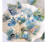 Adesivi Fiori Scrapbooking Stickers Aesthetic 100 Pz Arpaper PET Trasparenti Stickers Carta Decorativa per Fai da Te Bullet Journal Album Calendario Diario(The Garden of Sicily A)