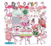 Adesivi Flamingo, Set di 50 Adesivi, Adesivo alla Moda Personalizzati Decorativi per Auto, Computer Portatile, valigia, Bicicletta, Natalizi Compleanno Regalo per Bambini Adulti