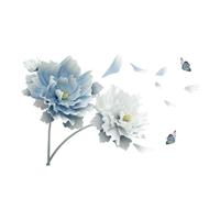 Adesivi floreali adesivi da parete fiore adesivo muro di loto per decalcomanie artistiche 3d arte murale rimovibile per camere da letto decorazione per la casa 125x78 cm floreale