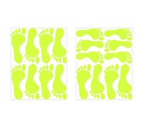 Adesivi fluorescenti al buio, adesivi con impronte di orme | Decalcomanie verdi per Halloween | Decorazione da parete in PVC incandescente | 2 fogli di impronte luminose | Decorazione per feste