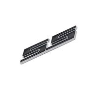 Adesivi for auto con lettere in metallo, 9X1,8 cm, SS Aveo Cruze Malibu Sail Captiva Lacetti Orlando Epica Camaro(Sticker Black-Silver)