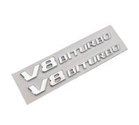 Adesivi for auto con logo 3D V8 BITURBO, emblema, accessori(Chrome 2pcs)