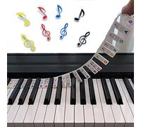Adesivi For La Tastiera Del Pianoforte, Etichette Colorate For Note Della Tastiera Elettronica Adesivi For Pianoforte In Silicone For Principianti Con 8 Clip For Spartiti Musicali (Color : Noir)
