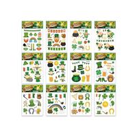 Adesivi for tatuaggi a tema verde, pittura irlandese, adesivi for tatuaggi impermeabili(12 PCS H)