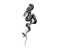 Adesivi for tatuaggi serie Snake for donne uomini Tatuaggi finti impermeabili Body Art Tatuaggi con serpenti sulla vita (14 * 6,8 cm)(009)