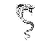 Adesivi for tatuaggi serie Snake for donne uomini Tatuaggi finti impermeabili Body Art Tatuaggi con serpenti sulla vita (14 * 6,8 cm)(004)
