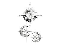 Adesivi for tatuaggi Sun Moon Planet Tatoo Temporanei impermeabili for donne Uomini adulti Tatoo a mano Art(002)