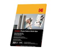 KODAK Photo Fabric Stick Ups - Carta Fotografica Adesiva Lucida, Confezione da 20 Fogli, Formato A6 (10x15 cm), Riposizionabile, Stampa a Inchiostro, Facile da Rimuovere, Senza Residui