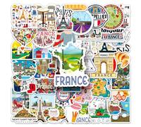 Adesivi Francia, 50 adesivi per la città di Parigi, adesivi per scrapbooking, adesivi impermeabili francesi della Torre Eiffel di Parigi, per album decoupage, quaderni di viaggio