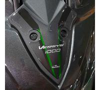 Resin Bike Adesivi Moto Compatibile con Kawasaki Versys 1000 Grand Tour 2017-2025. Protezione Frontale da Urti e Graffi. Adesivo 3D Resinato - Verde Effetto Metallizzato