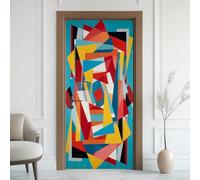 Adesivi geometrici 3D per porte, staccabili e attacca, poster astratto infinito per corridoio in PVC, adesivi impermeabili rimovibili, decalcomanie per porte alla moda, adesivi per interni per