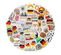 Adesivi Germania per Bottiglie d'Acqua e Laptop - Favors e Decorazioni a Tema Bandiera e Cultura Tedesca - Germany Stickers