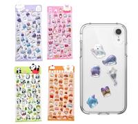 Adesivi gonfi 3D - Adesivi ricompensa in schiuma glitterata, simpatico set decorativo | Foglio decorativo gonfio in schiuma adesiva scintillante artigianale, diario telefonico fai da te, libro, scrapb