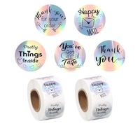 Adesivi Grazie 1000 Pezzi Etichette Adesive Grazie, Etichette Con Scritta Grazie, Thank You Stickers, Round Etichetta Di Carta Autoadesiva, Per Confezione Regalo, Scrapbooking, Negozio Al Dettaglio