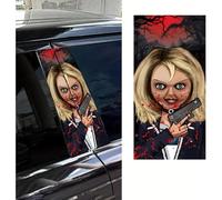 Adesivi horror per auto a tema Halloween, adesivi in vinile impermeabili, design creativo spaventapasseri per decorazioni fai da te per auto (sposo orrore)