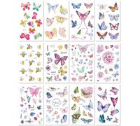 Adesivi Impermeabili Per Tatuaggi A Forma Di Cartone Animato Per Bambini, Simpatici Tatuaggi Temporanei A Forma Di Farfalla Colorata 120 * 75mm
