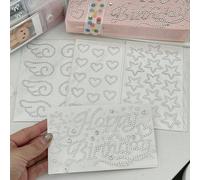 Adesivi in paillettes d'argento, incluse forme a stella, cuore, pentagono e piuma. Perfetti per decorare biglietti e regali per studenti, e possono essere utilizzati su agende e diari. Ottimo anche co