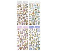 Adesivi In rilievo 3D - Confezione Da 4 Fogli Simpatici E Gonfi, Divertenti Set Di Decorazioni In, Kit Per Creare Biglietti Per Diari Di Scrapbooking, Progetto Di Confezionamento Diari Di