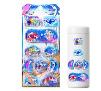 Adesivi in rilievo 3D - Decalcomanie autoadesive per creature marine arte e artigianato - Adesivi 3D in cartone con volume | per taccuino giornaliero portatile telefono bottiglia acqua Estu