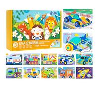 Adesivi in schiuma per animali 3D, 12 pezzi, divertente gioco di cartone animato 3D, arti e mestieri in schiuma, per decorazione casa, scuola, festa, progetto artistico, ufficio, tempo libero