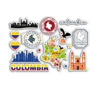 Adesivi in vinile Columbia, formato A5, motivo: Mappa della cultura del paese, bandiera da viaggio #78481