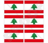 Adesivi in vinile con bandiera libanese Libnan, Medio Oriente, LUBNAN 40 mm, confezione da 6