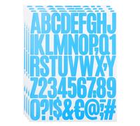 Adesivi in vinile con lettere e numeri, 5 cm, 4 fogli autoadesivi per scrapbooking, decorazioni per bottiglie, colore azzurro