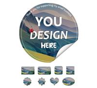 Adesivi in vinile impermeabili personalizzati 500 stickers | Etichette personalizzate lavabili in lavastoviglie per immagini, foto, testo, logo aziendale, branding, eventi - Crea il tuo design unico