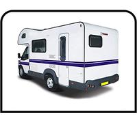 Adesivi In Vinile Per Camper E Roulotte - Strisce Da 10 Metri Con Grafica 11 Rosso - Kit Completo Di Decorazione Per Van E Horsebox