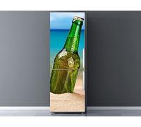 Adesivi in vinile per frigorifero birra sulla sabbia | varie misure 185 x 60 cm | adesivo resistente e di facile applicazione | adesivo decorativo dal design elegante