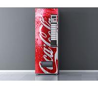 Adesivi in vinile per frigorifero, distributore automatico di Cocacola rossa, varie misure 185 x 60 cm, adesivo resistente e di facile applicazione, adesivo decorativo dal design elegante