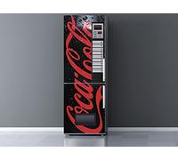 Adesivi in vinile per frigorifero, distributore di cocacola nera, varie misure 185 x 70 cm, adesivo resistente e di facile applicazione, adesivo decorativo dal design elegante