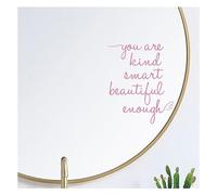 Adesivi in vinile per specchio da bagno, con scritta "You Are Kind Smart Beautiful Enough", graziosi, decorazione per la stanza, decalcomanie a specchio per bagno, stanza da letto delle ragazze