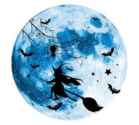 Adesivi incandescenti - Halloween Moon Decals | Clip per finestra della strega | Impermeabile nel buio Halloween - Adesivi per parete, porta, vetro, cameretta dei bambini, feste, interni