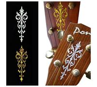 Adesivi intarsio per paletta per chitarra - piccola torcia (set da 2 pezzi) - bianco perla & ocra