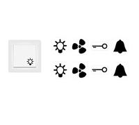 Adesivi interruttori 8 pezzi interruttori adesivi simboli con 2 campane 2 luci 2 ventole e 2 chiavi adesivi (RP33) (10 mm)