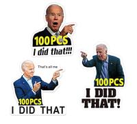 Adesivi Joe Biden I Did That Stickers, 300 adesivi con scritta "I Did That Biden indicati a sinistra e a destra, Biden Funny Stickers That's All Me I Did That, Benzinaio