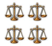 Adesivi laminati: 100 mm, 4 pezzi - Bilancia della giustizia Jura simbolo resistente alle intemperie