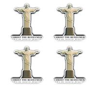 Adesivi laminati: 150 mm, 4 pezzi - Christ the Redeemer Rio de Janeiro, decorazione di grandi dimensioni resistente alle intemperie