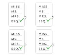 Adesivi laminati: 150 mm, 4 pezzi - MISS MS. MRS. ESQ. Cancelleria adesivi per porte resistenti alle intemperie