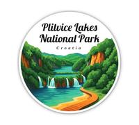 Adesivi laminati: 200 mm, 1 pezzo, grande adesivo resistente alle intemperie Plitvice Lakes National Park Croatia