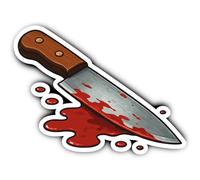 Adesivi laminati: 300 mm, 1 pezzo, coltello sanguinoso extra large per legge criminale, giustizia, porte