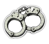 Adesivi laminati: 300 mm, 1 pezzo - gigantesco simbolo di manette per polizia, tribunale, studio legale