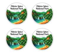 Adesivi laminati: 75 mm, 4 pezzi - Adesivi da viaggio antigraffio Plitvice Lakes National Park Croatia