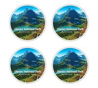 Adesivi laminati: 75 mm, 4 pezzi - Glacier National Park Montana USA robusti rotondi